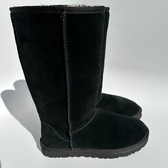 UGG Australia Womens Classic Tall II Animal Leopard Black Suede US 7 EU 38 New - Picture 1 of 16